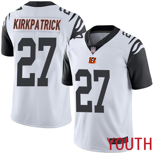 Cincinnati Bengals Limited White Youth Dre Kirkpatrick Jersey NFL Footballl #27 Rush Vapor Untouchable->youth nfl jersey->Youth Jersey